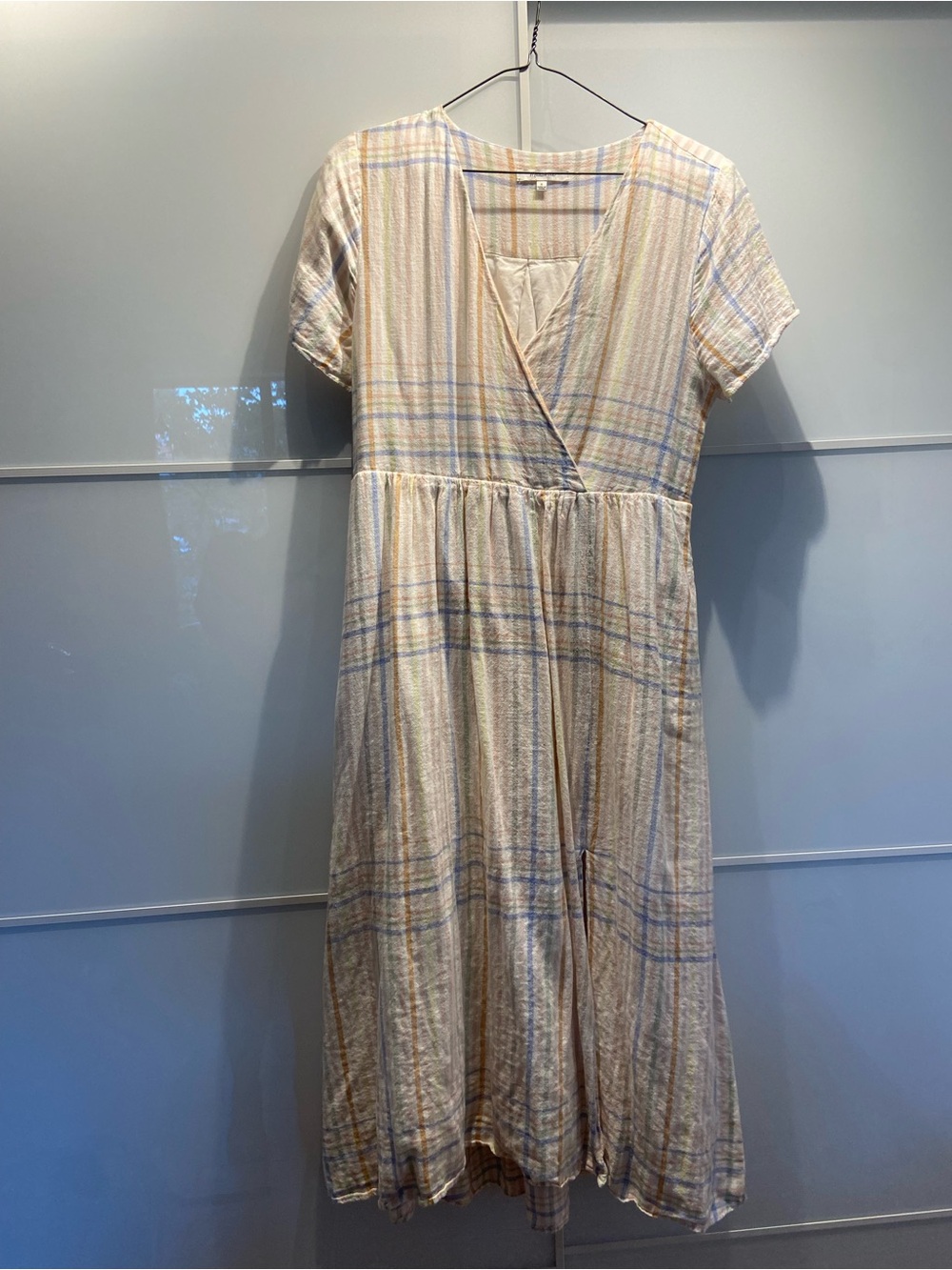 Madewell Plaid Wrap Midi Dress